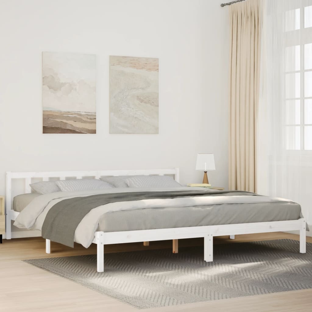 Cadre de lit extra long sans matelas 180x220 cm bois massif pin