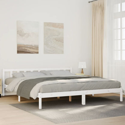 Cadre de lit extra long sans matelas 180x220 cm bois massif pin