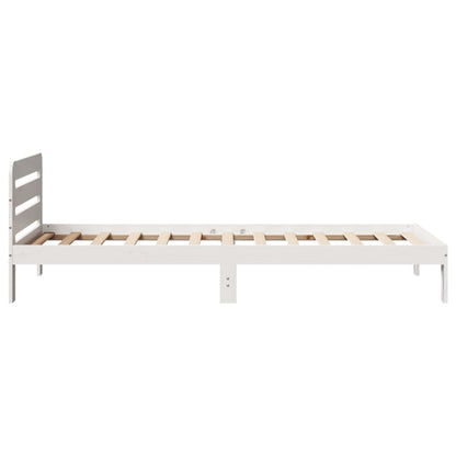 Cadre de lit sans matelas blanc 90x200 cm bois de pin massif