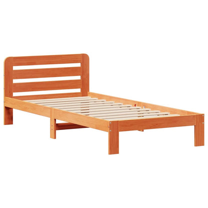 Cadre de lit sans matelas cire marron 90x200 cm bois pin massif