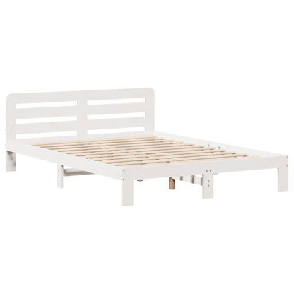 Cadre de lit sans matelas blanc 120x200 cm bois de pin massif