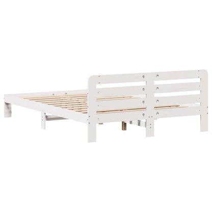 Cadre de lit sans matelas blanc 120x200 cm bois de pin massif