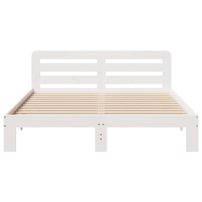 Cadre de lit sans matelas blanc 140x200 cm bois de pin massif