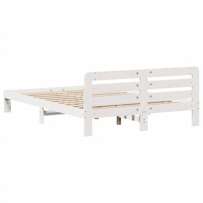 Cadre de lit sans matelas blanc 140x200 cm bois de pin massif