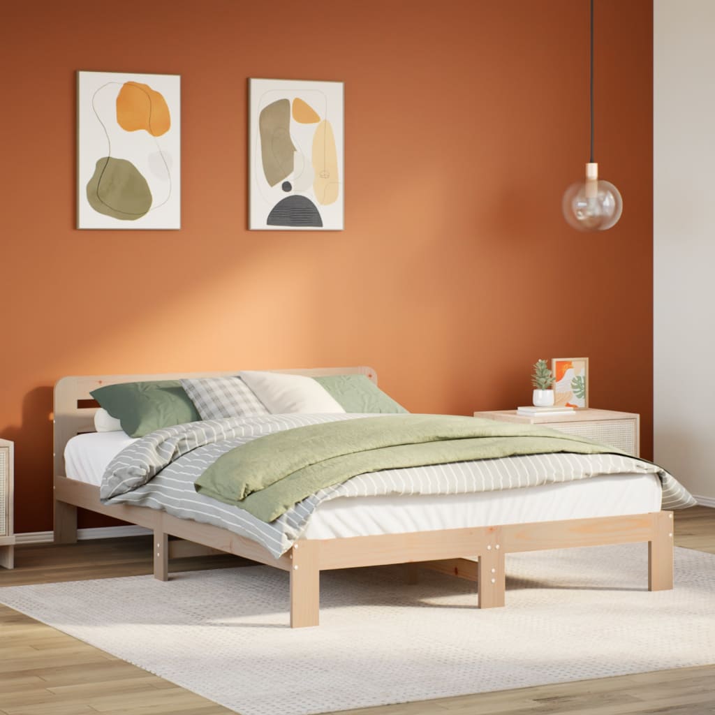 Cadre de lit sans matelas 160x200 cm bois massif de pin