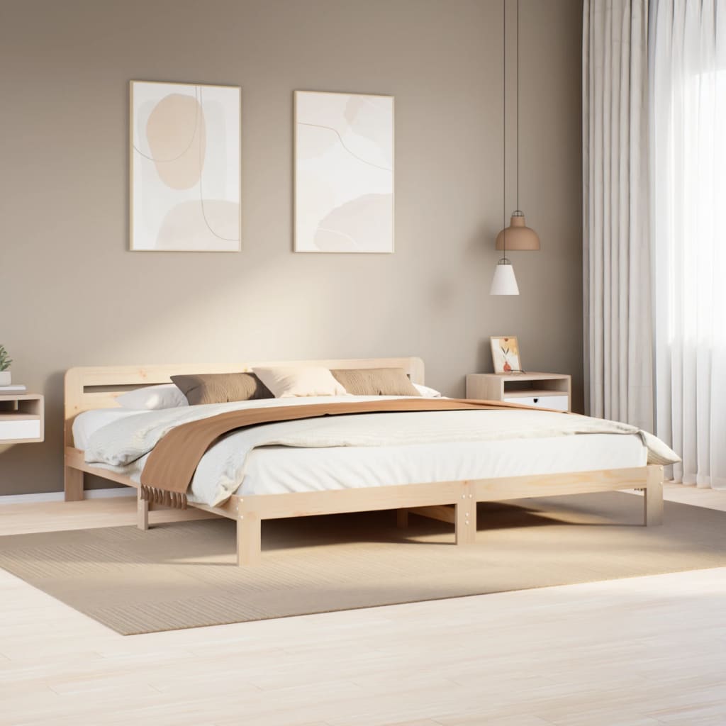 Cadre de lit sans matelas 200x200 cm bois massif de pin