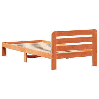 Cadre de lit sans matelas cire marron 75x190 cm bois pin massif