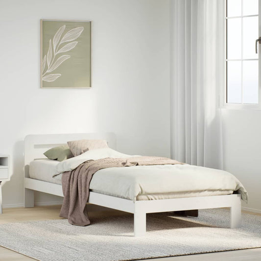 Cadre de lit sans matelas blanc 90x190 cm bois de pin massif