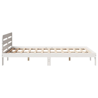 Cadre de lit sans matelas blanc 135x190 cm bois de pin massif