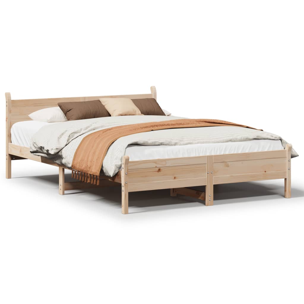 Cadre de lit sans matelas 160x200 cm bois massif de pin