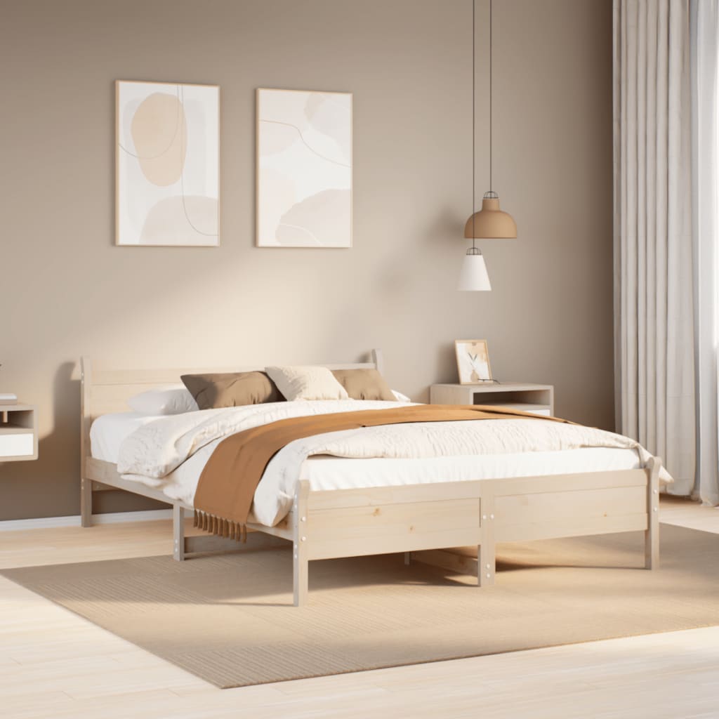 Cadre de lit sans matelas 160x200 cm bois massif de pin