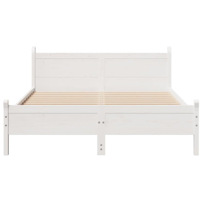 Cadre de lit sans matelas blanc 160x200 cm bois de pin massif