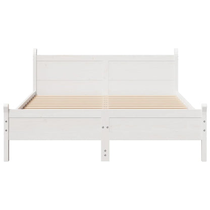 Cadre de lit sans matelas blanc 150x200 cm bois de pin massif