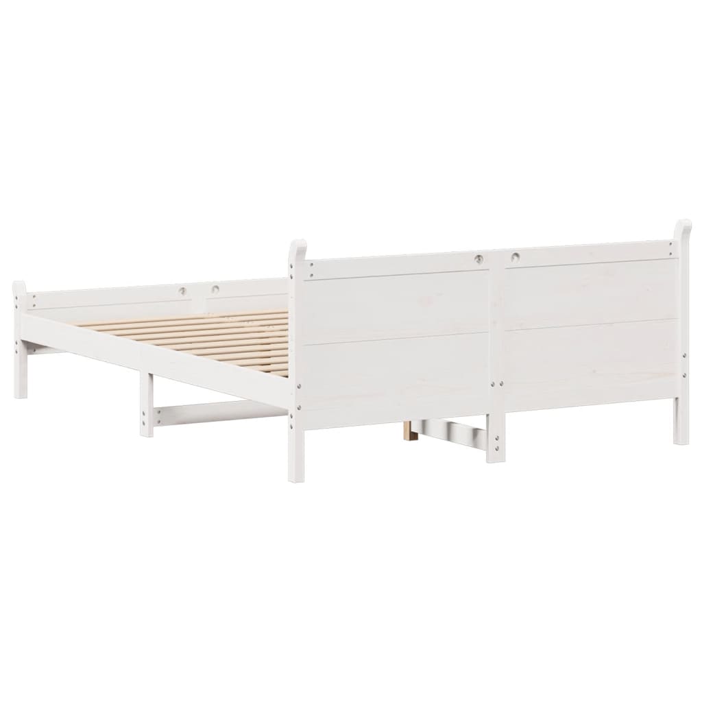 Cadre de lit sans matelas blanc 140x200 cm bois de pin massif