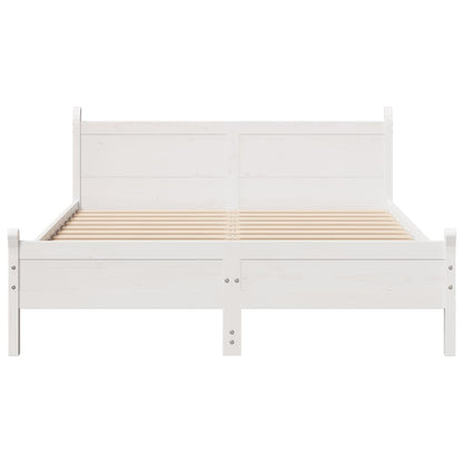 Cadre de lit sans matelas blanc 120x200 cm bois de pin massif