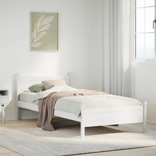 Cadre de lit sans matelas blanc 100x200 cm bois de pin massif