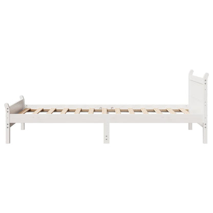 Cadre de lit sans matelas blanc 90x200 cm bois de pin massif