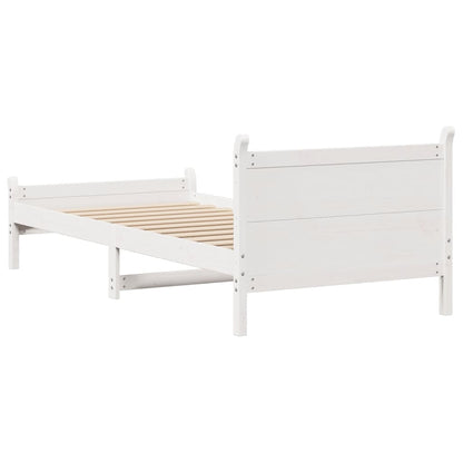 Cadre de lit sans matelas blanc 90x200 cm bois de pin massif