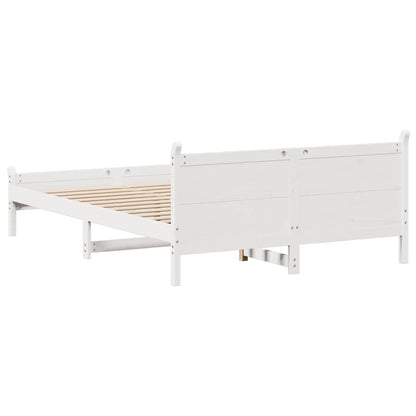 Cadre de lit sans matelas blanc 140x190 cm bois de pin massif