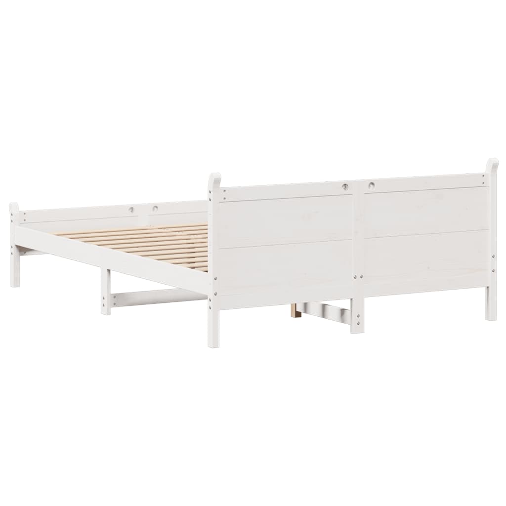 Cadre de lit sans matelas blanc 120x190 cm bois de pin massif