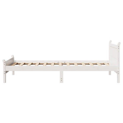 Cadre de lit sans matelas blanc 90x190 cm bois de pin massif