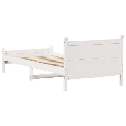 Cadre de lit sans matelas blanc 90x190 cm bois de pin massif