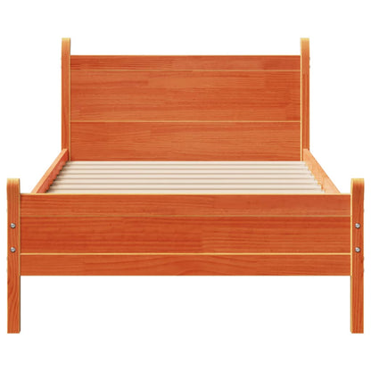 Cadre de lit sans matelas cire marron 90x190 cm bois pin massif