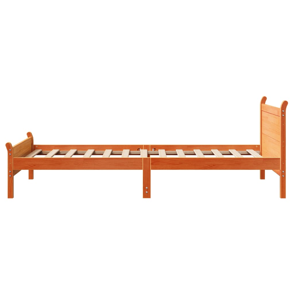 Cadre de lit sans matelas cire marron 90x190 cm bois pin massif