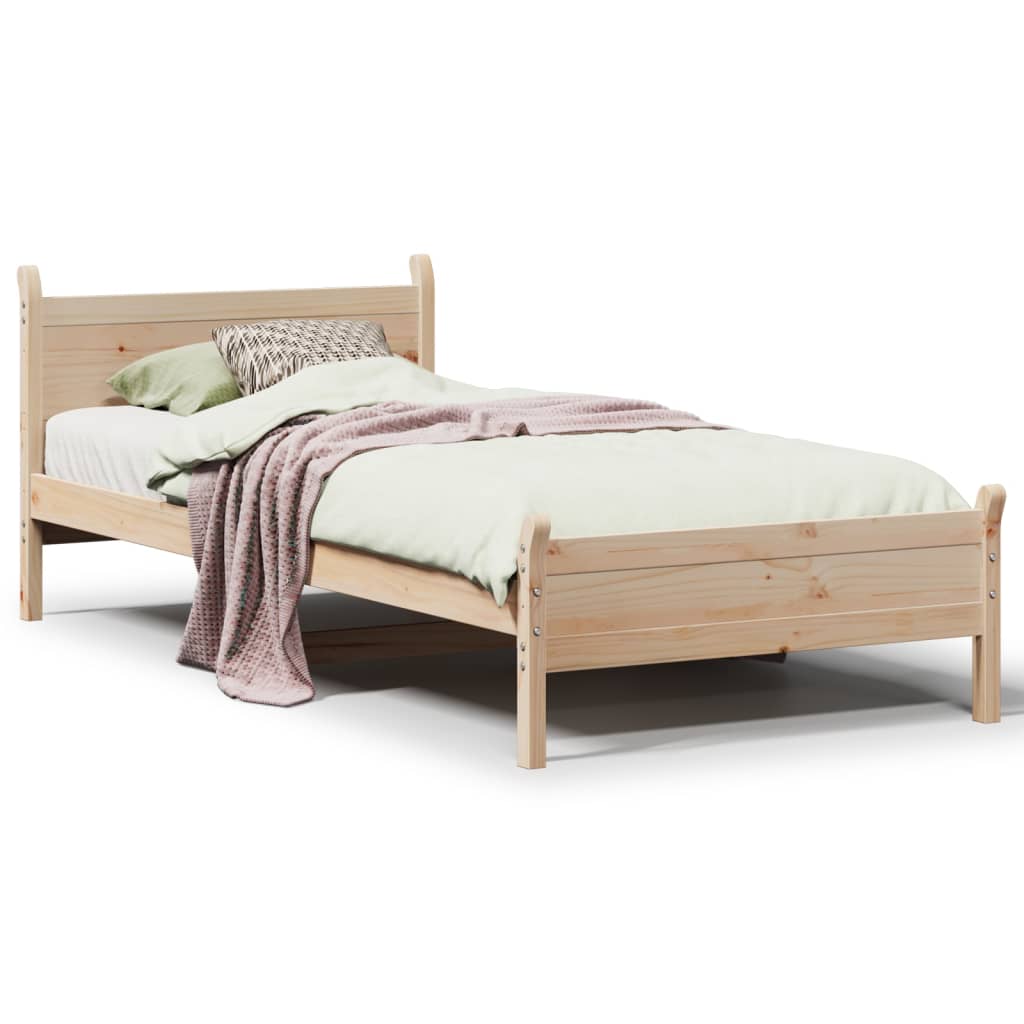 Cadre de lit sans matelas 75x190 cm bois de pin massif