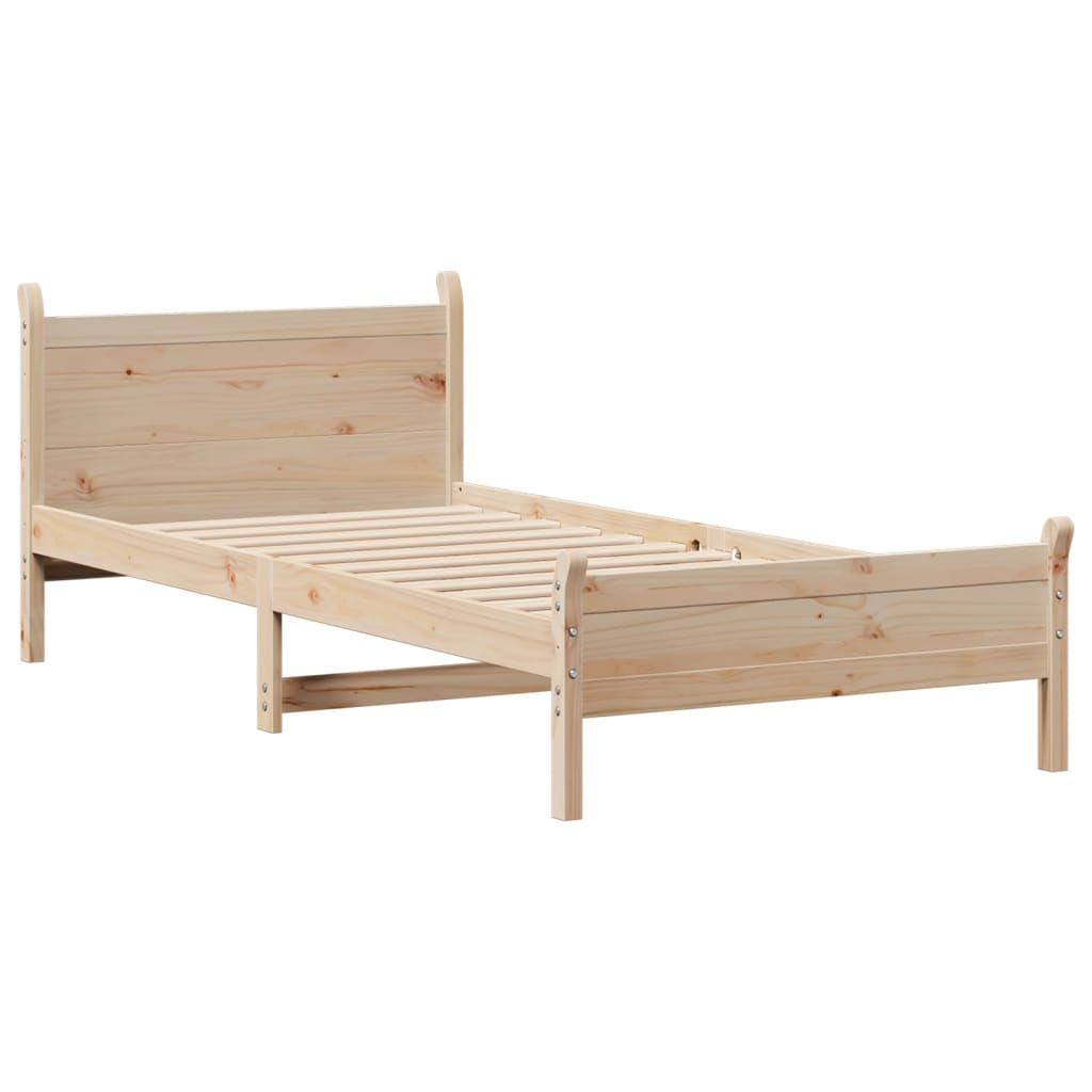 Cadre de lit sans matelas 75x190 cm bois de pin massif