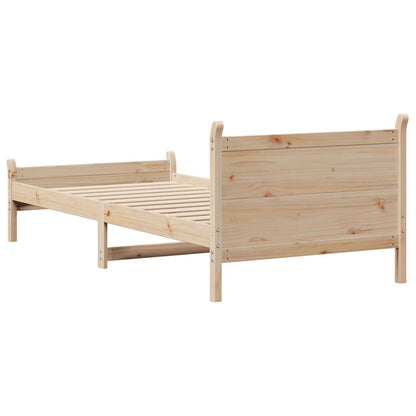 Cadre de lit sans matelas 75x190 cm bois de pin massif