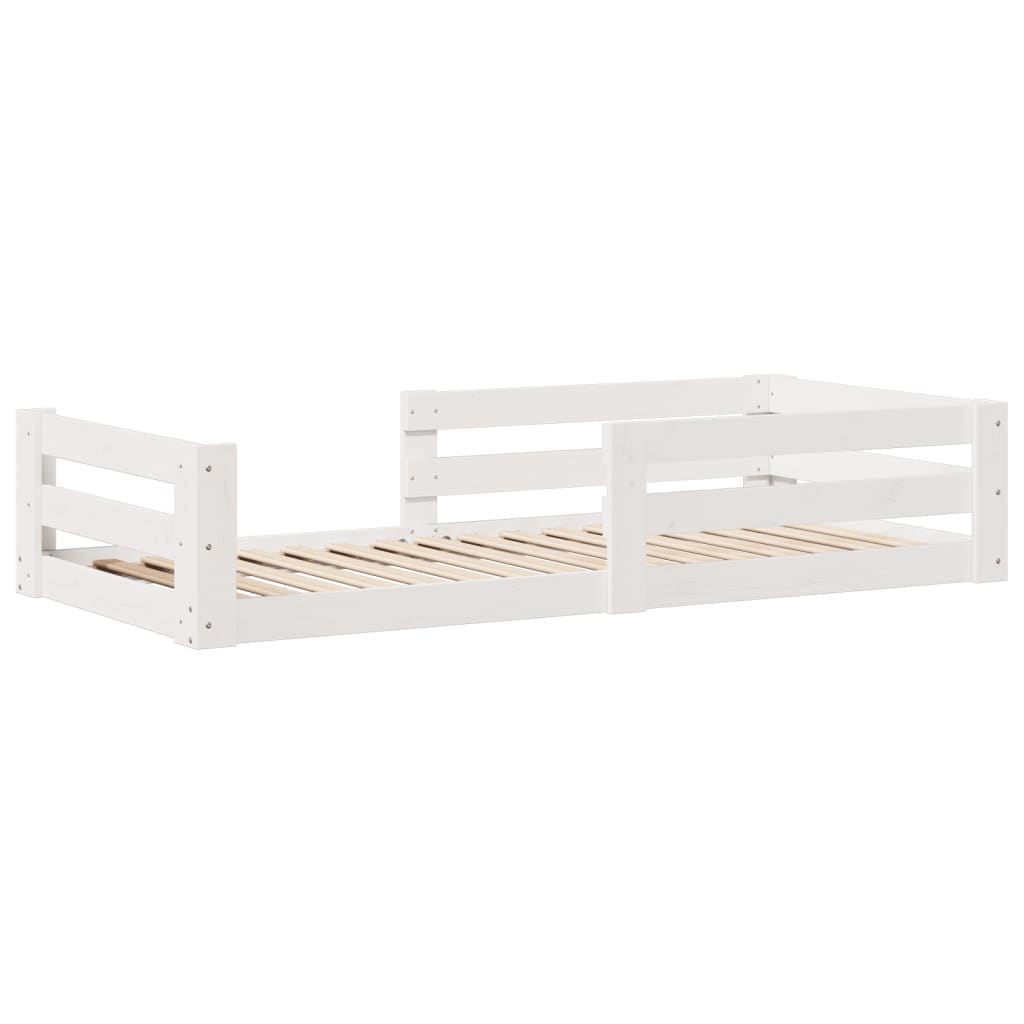 Cadre de lit sans matelas blanc 80x200 cm bois massif de pin