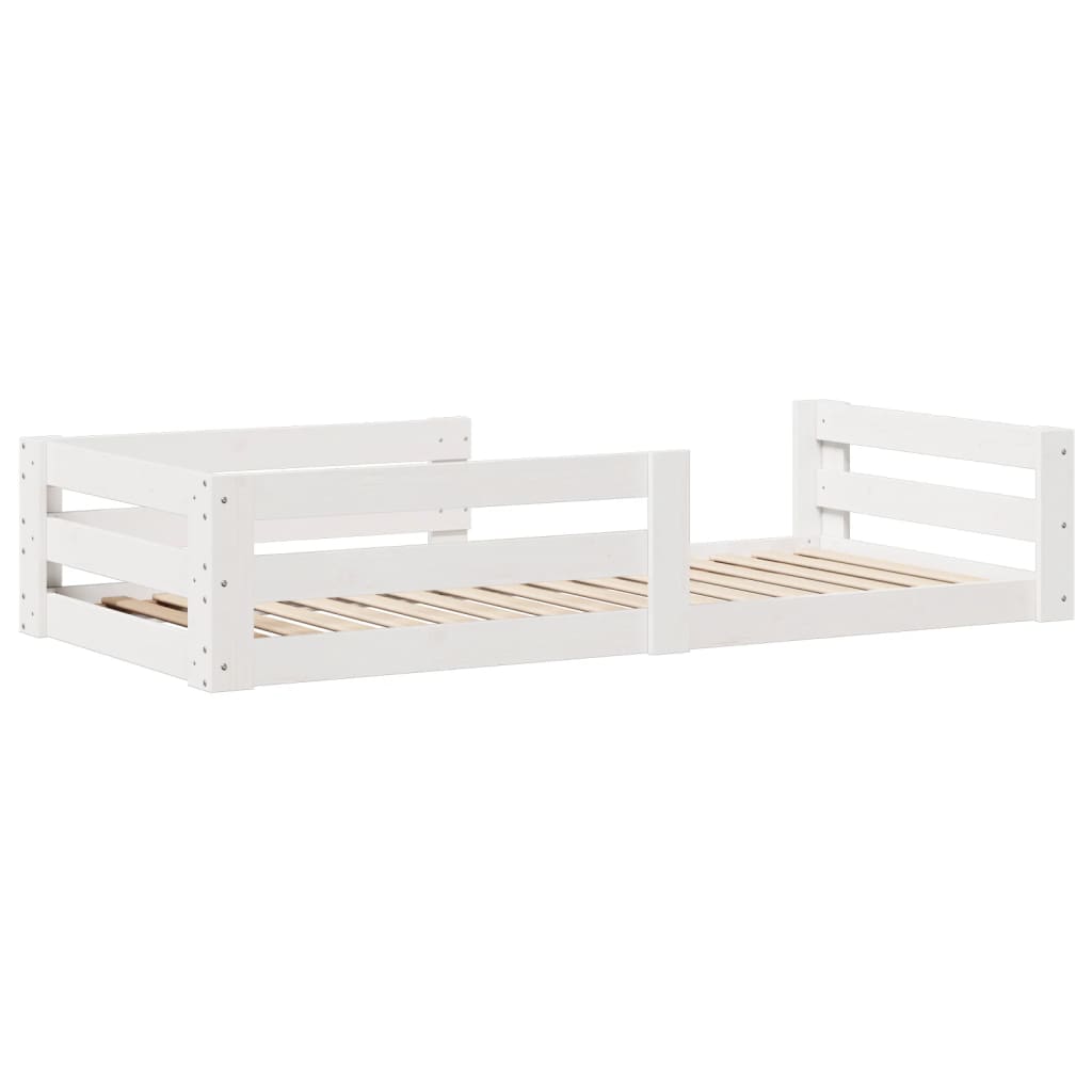 Cadre de lit sans matelas blanc 80x200 cm bois massif de pin