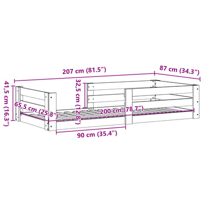 Cadre de lit sans matelas blanc 80x200 cm bois massif de pin