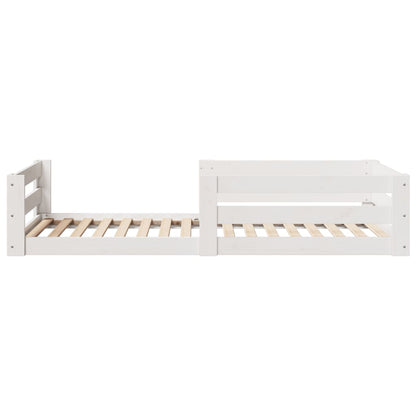 Cadre de lit sans matelas blanc 90x200 cm bois de pin massif