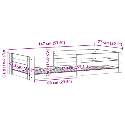 Cadre de lit sans matelas 70x140 cm bois de pin massif