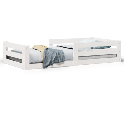 Cadre de lit sans matelas blanc 70x140 cm bois de pin massif