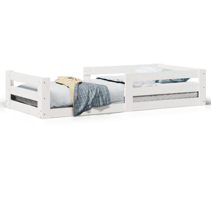 Cadre de lit sans matelas blanc 80x160 cm bois massif de pin