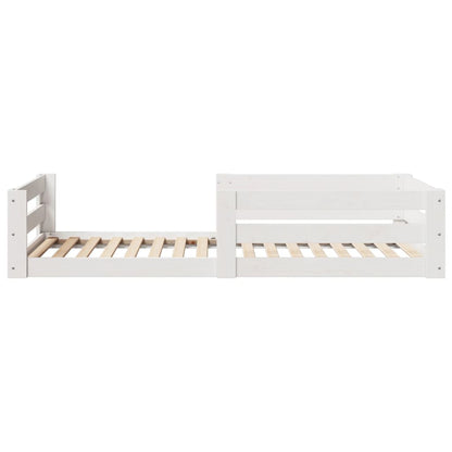 Cadre de lit sans matelas blanc 80x160 cm bois massif de pin