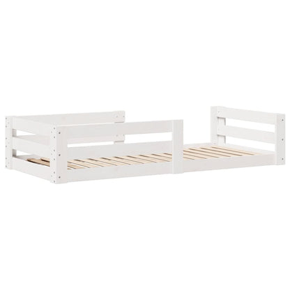 Cadre de lit sans matelas blanc 80x160 cm bois massif de pin