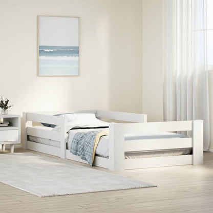 Cadre de lit sans matelas blanc 80x160 cm bois massif de pin