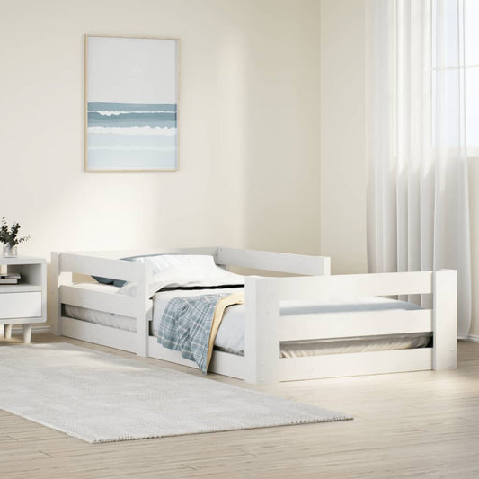 Cadre de lit sans matelas blanc 80x160 cm bois massif de pin