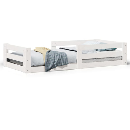 Cadre de lit sans matelas blanc 75x190 cm bois de pin massif