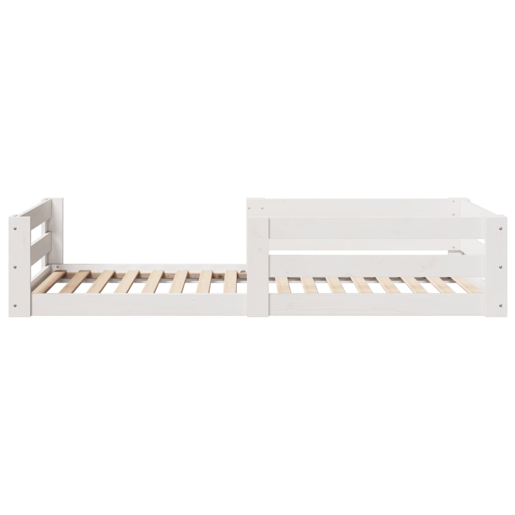 Cadre de lit sans matelas blanc 75x190 cm bois de pin massif