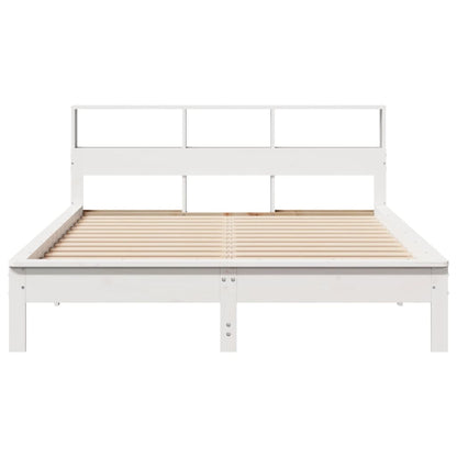 Lit bibliothèque sans matelas blanc 120x200 cm bois pin massif