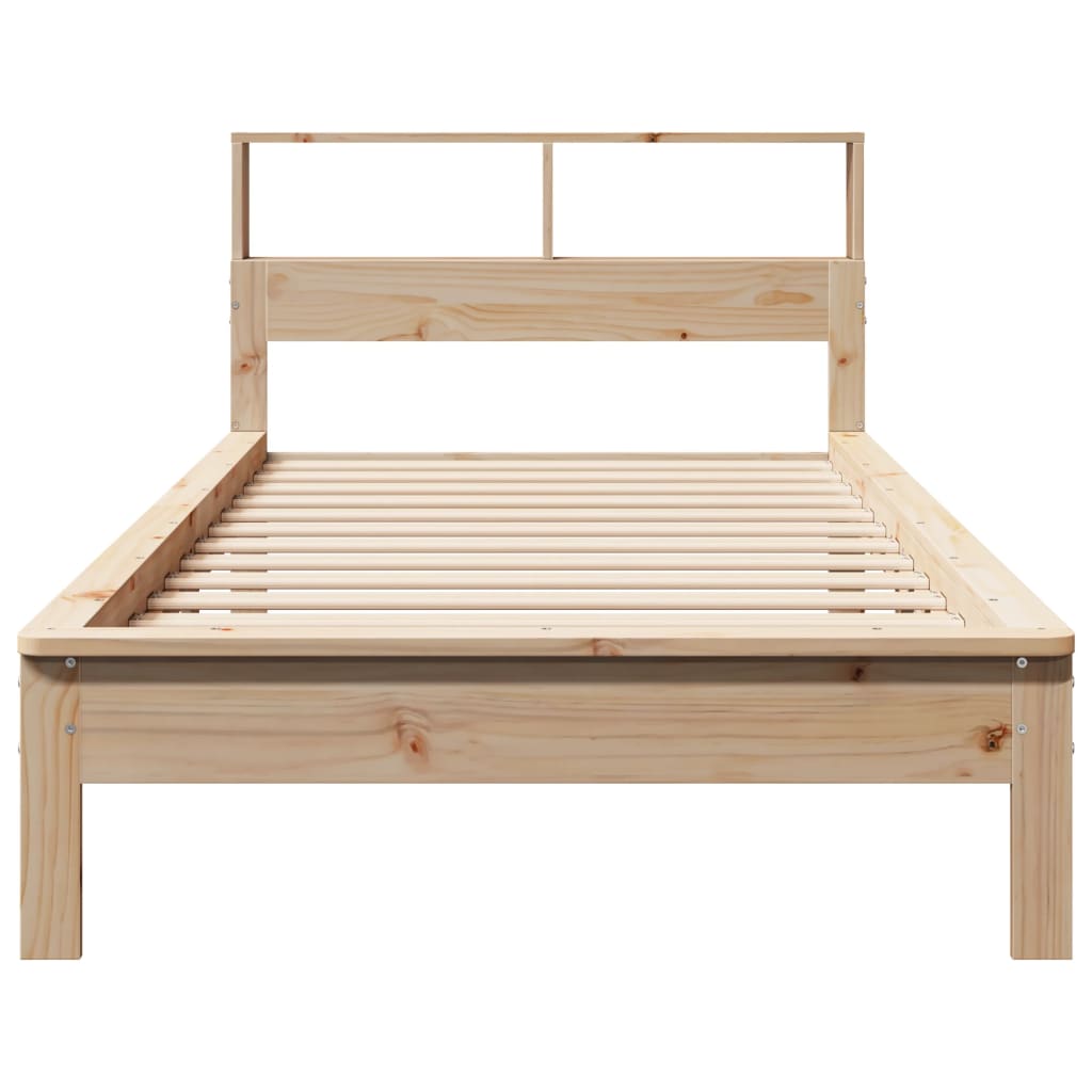 Lit bibliothèque sans matelas 100x200 cm bois massif de pin