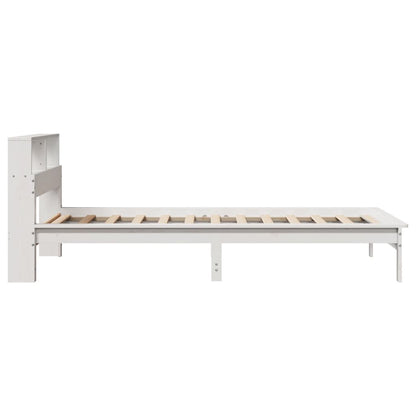 Lit bibliothèque sans matelas blanc 100x200 cm bois pin massif