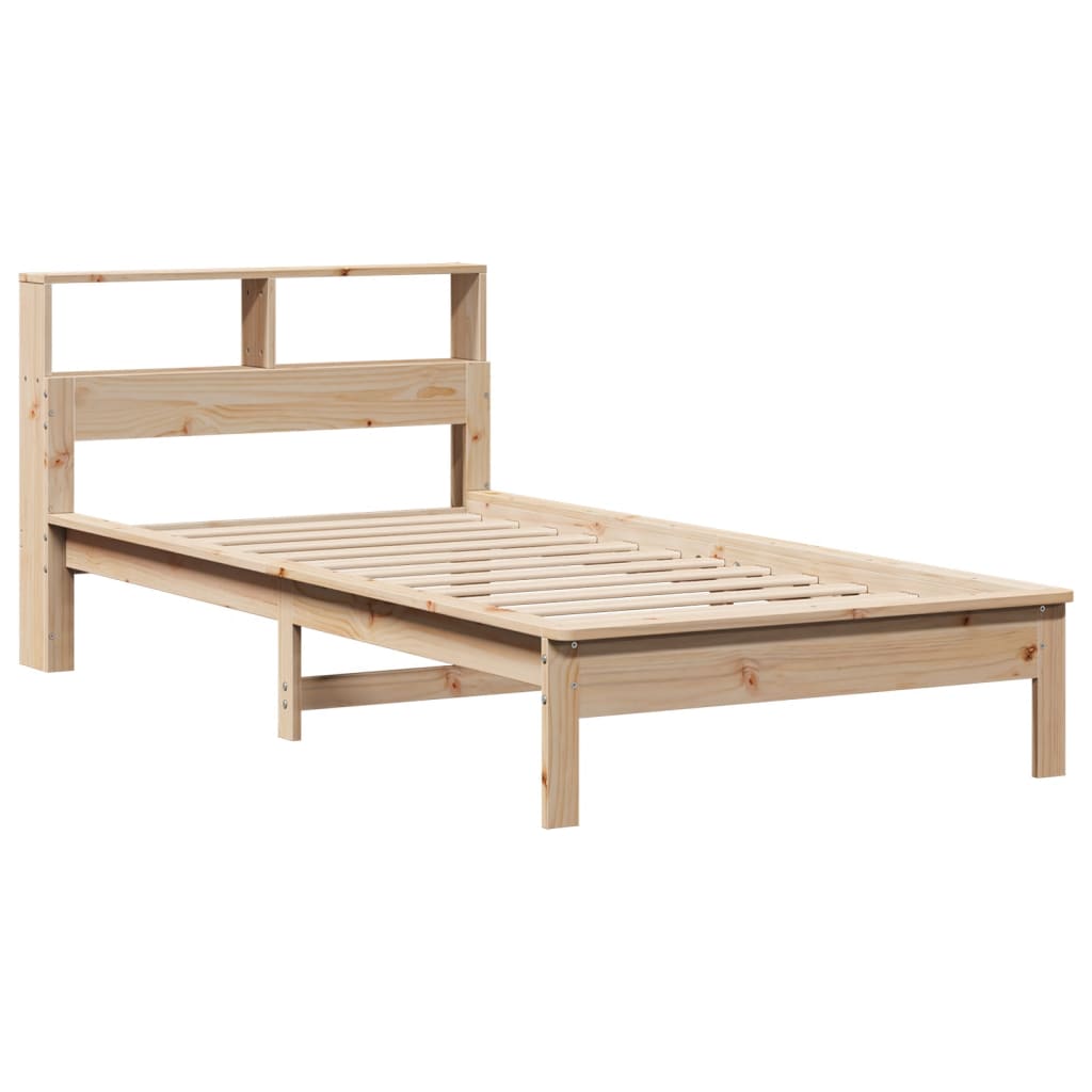 Lit bibliothèque sans matelas 90x200 cm bois de pin massif