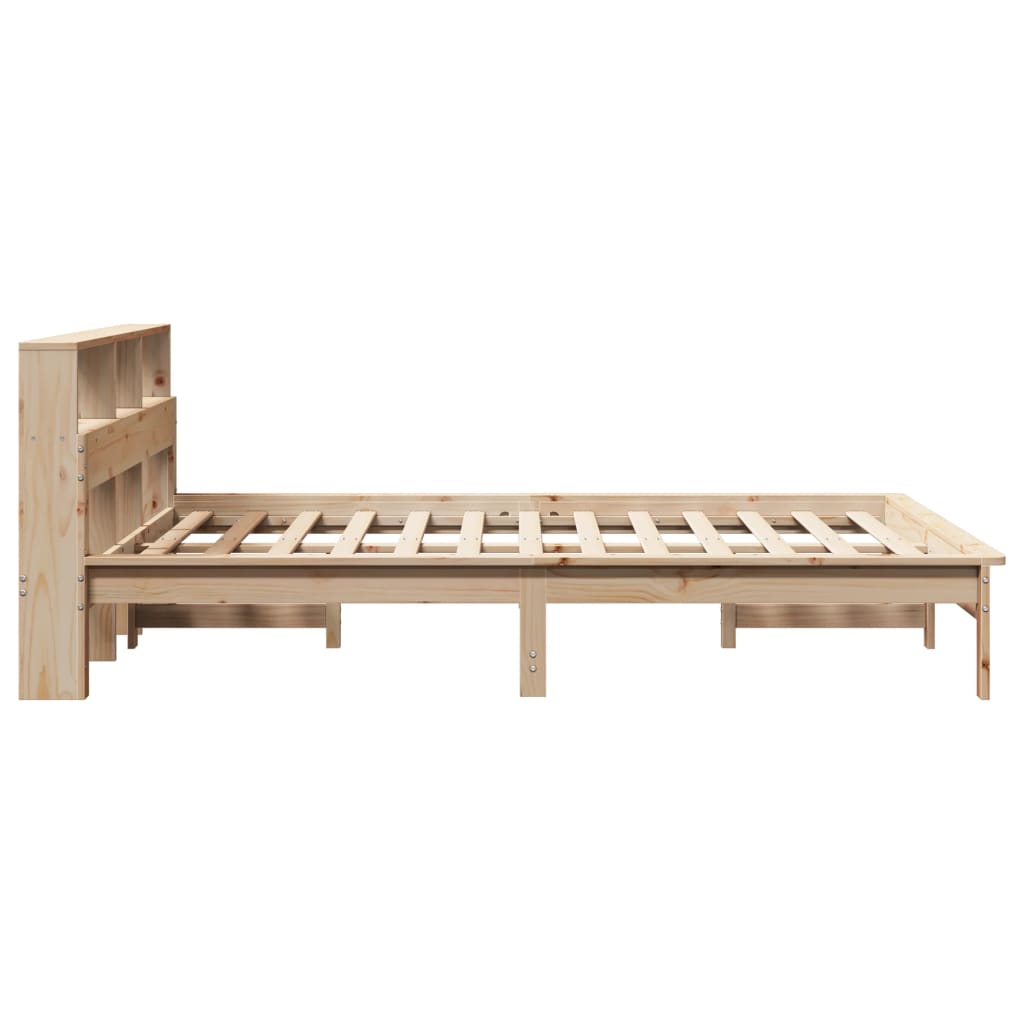 Lit bibliothèque sans matelas 120x190 cm bois de pin massif