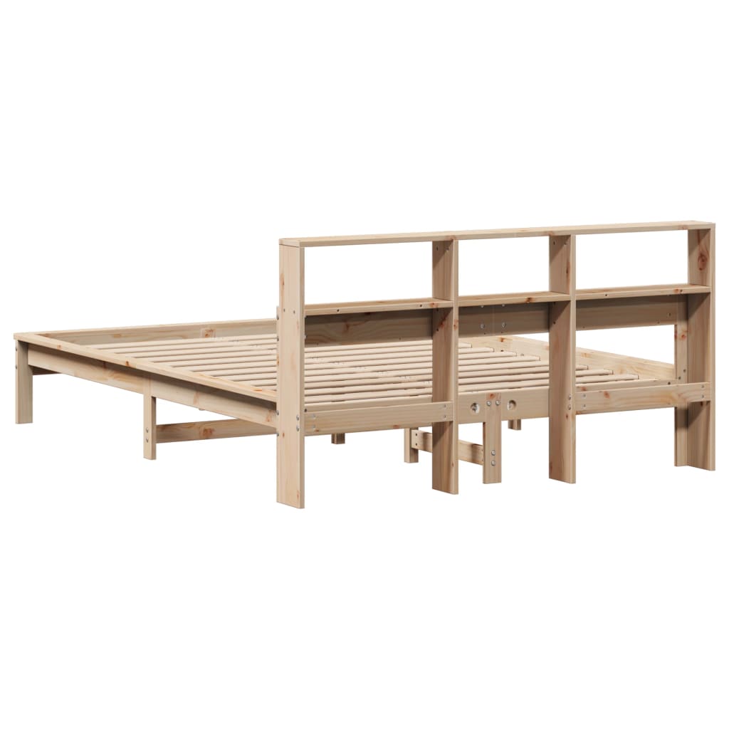 Lit bibliothèque sans matelas 120x190 cm bois de pin massif